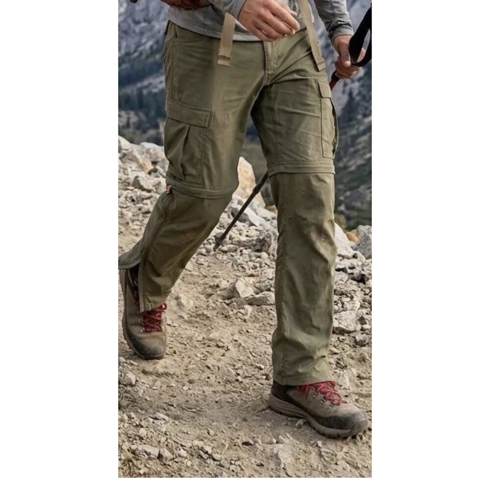 REI Co-op Sahara Convertible Hiking Pants Mens 32X34 Khaki Cargo Zip Off Trail